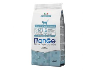 MONGE GATTO NATURAL SUPERPREMIUM KITTEN TROTA 1,5 KG