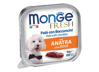 Monge dog fresh anatra pate e bocconcini vaschetta 100 g