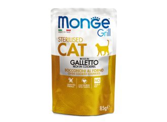 MONGE GATTO GRILL BUSTA ADULTO STERILIZZATO GALLETTO 85 GR