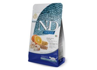 FARMINA GATTO N&D OCEAN ADULTO MERLUZZO, FARRO, AVENA & ARANCIA 1,5 KG