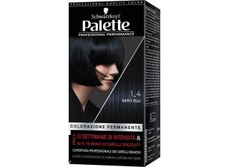 Schwarzkopf palette professional performance colorazione permanente per capelli tonalita' 1-4 nero blu 170 g