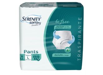 Serenity Soft Dry Sensitive Pants Super Taglia L 12 Pezzi