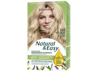 Schwarzkopf natural & easy colorazione 522 biondo chiaro argento 1 crema colorante 60 ml + 1 applicatore con emulsione rivelatrice 60 ml + 1 balsamo nutriente 22,5 ml