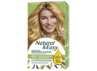 Schwarzkopf natural & easy colorazione 536 biondo dorato naturale 1 crema colorante 60 ml + 1 applicatore con emulsione rivelatrice 60 ml + 1 balsamo nutriente 22,5 ml