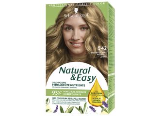 Schwarzkopf natural & easy colorazione 542 biondo cenere naturale 1 crema colorante 60 ml + 1 applicatore con emulsione rivelatrice 60 ml + 1 balsamo nutriente 22,5 ml