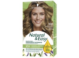 Schwarzkopf natural & easy colorazione 550 biondo scuro naturale 1 crema colorante 60 ml + 1 applicatore con emulsione rivelatrice 60 ml + 1 balsamo nutriente 22,5 ml