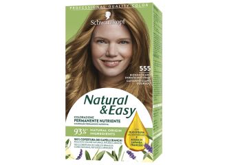 Schwarzkopf natural & easy colorazione 555 biondo scuro dorato naturale 1 crema colorante 60 ml + 1 applicatore con emulsione rivelatrice 60 ml + 1 balsamo nutriente 22,5 ml