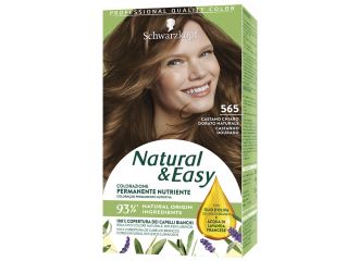 Schwarzkopf natural & easy colorazione 565 castano chiaro dorato naturale 1 crema colorante 60 ml + 1 applicatore con emulsione rivelatrice 60 ml + 1 balsamo nutriente 22,5 ml