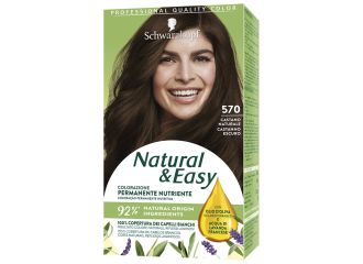 Schwarzkopf natural & easy colorazione 570 castano naturale 1 crema colorante 60 ml + 1 applicatore con emulsione rivelatrice 60 ml + 1 balsamo nutriente 22,5 ml