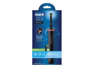 Oral-B Spazzolino Elettrico Ricaricabile Nero Pro3 3000 + 2 Testine