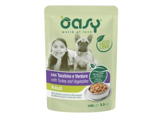 OASY CANE STRACCETTI IN SALSA ADULTO TACCHINO & VERDURE 100 GR