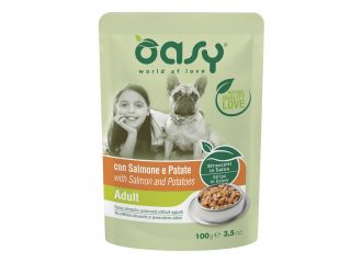 OASY CANE STRACCETTI IN SALSA ADULTO SALMONE & PATATE 100 GR