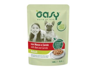 OASY CANE STRACCETTI IN SALSA ADULTO MANZO & CAROTE 100 GR