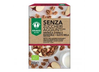 Probios granola senza zuccheri aggiunti avena e mandorla e mela senza glutine 250 g