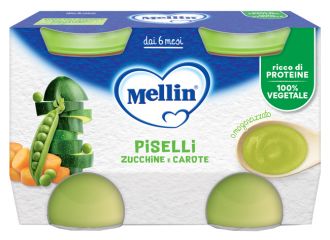 Mellin omogeneizzato piselli e carote 2 pezzi da 130 g