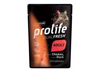 PROLIFE GATTO DUAL FRESH ADULTO POLLO & ANATRA BUSTA 85 GR