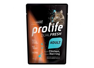 Prolife cat dual fresh adult chicken & herring 85 g