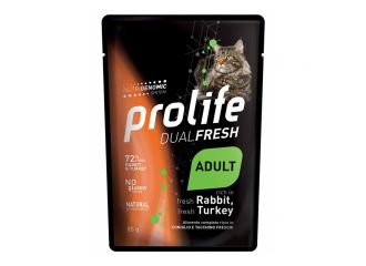 PROLIFE GATTO DUAL FRESH ADULTO CONIGLIO & TACCHINO BUSTA 85 GR