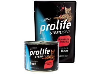 PROLIFE GATTO STERILISED ADULTO MANZO & RISO BUSTA 85 GR