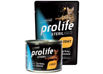 PROLIFE GATTO STERILISED LIGHT ADULTO TACCHINO & OCA BUSTA 85 GR