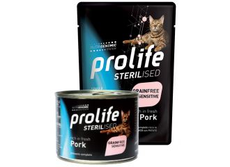 PROLIFE GATTO STERILISED SENSITIVE ADULTO MAIALE & RISO BUSTA 85 GR