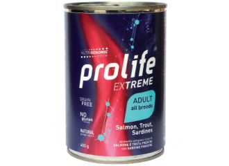 PROLIFE CANE EXTREME ADULTO ALL BREEDS SALMONE, TROTA & SARDINE LATTINA 400 GR