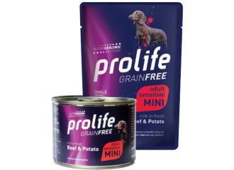 PROLIFE CANE GRAIN FREE SENSITIVE ADULTO MINI MANZO & PATATE BUSTA 100 GR