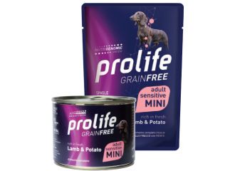 PROLIFE CANE GRAIN FREE SENSITIVE ADULTO MINI AGNELLO & PATATE BUSTA 100 GR