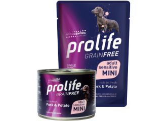 PROLIFE CANE GRAIN FREE SENSITIVE ADULTO MINI MAIALE & PATATE BUSTA 100 GR