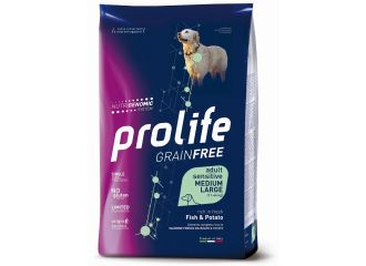 PROLIFE CANE GRAIN FREE SENSITIVE ADULTO MEDIUM&LARGE SALMONE & PATATE 10 KG