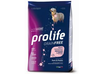 PROLIFE CANE GRAIN FREE SENSITIVE ADULTO MEDIUM&LARGE MAIALE & PATATE 10 KG