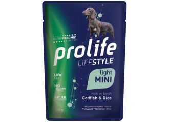 PROLIFE CANE LIFESTYLE LIGHT ADULTO MINI MERLUZZO & RISO BUSTA 100 GR