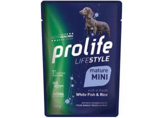 PROLIFE CANE LIFESTYLE MATURE MINI PESCE BIANCO & RISO BUSTA 100 GR