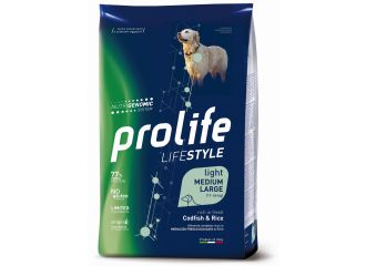 PROLIFE CANE LIFESTYLE LIGHT ADULTO MEDIUM&LARGE MERLUZZO & RISO 12 KG