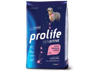 PROLIFE CANE SENSITIVE ADULTO MEDIUM&LARGE AGNELLO & RISO 10 KG