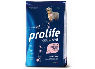 PROLIFE CANE SENSITIVE ADULTO MEDIUM&LARGE MAIALE & RISO 10 KG