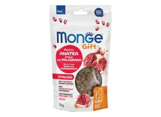 MONGE GATTO SNACK GIFT ADULTO STERILIZZATO ANATRA & MELAGRANA 50 GR