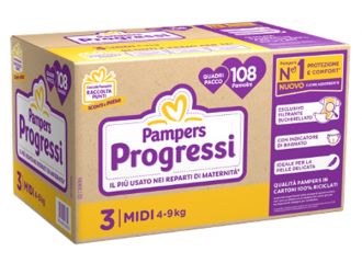 Pampers quadri progressi midi 108 pezzi