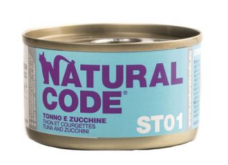 Natural code steril 01 tonno e zucchine umido gatto lattina 85 g