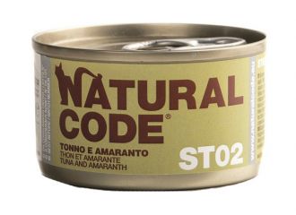 NATURAL CODE GATTO LATTINA (ST02) ADULTO STERILIZZATO TONNO & AMARANTO 85 GR