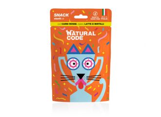 NATURAL CODE GATTO SNACK ADULTO STERILIZZATO CARNI ROSSE, LATTE & MIRTILLI 60 GR