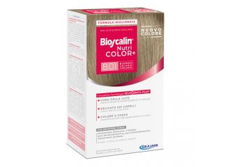 Bioscalin nutri color+ 8,01 biondo chiaro freddo crema colorante 40 ml + rivelatore crema 60 ml + shampoo 12 ml + balsamo 12 ml + guanti usa e getta