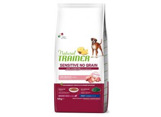 Natural trainer dog sensitive medium/maxi maiale 12 kg no grain