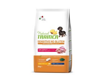 Natural trainer dog sensitive small & toy coniglio/cereali integrali 2 kg no gluten