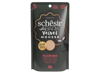 SCHESIR GATTO AFTER DARK VELVET MOUSSE ADULTO POLLO & MANZO BUSTA 80 GR