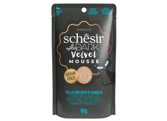 SCHESIR GATTO AFTER DARK VELVET MOUSSE ADULTO POLLO & UOVO DI QUAGLIA BUSTA 80 GR