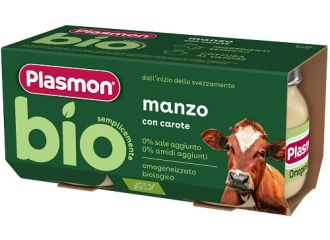 Plasmon bio omogeneizzato manzo con carote 2 pezzi