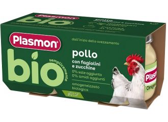 Plasmon bio omogeneizzato pollo con fagiolini e zucchine 2 pezzi