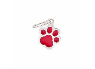 Red pawprint medaglietta per collare