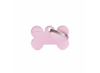 Small bone medaglietta per collare in alluminio pink